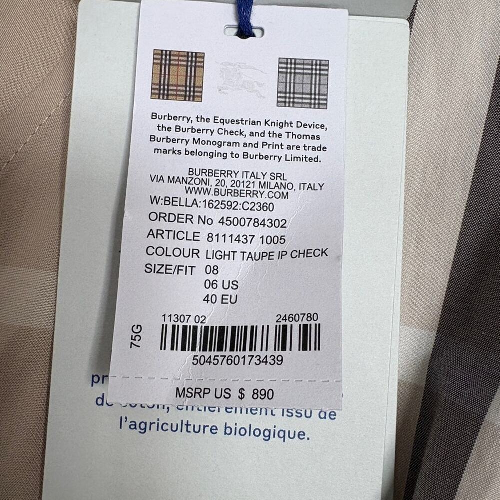 Burberry Check Beige and Black Dress US 8 NWT - Picture 6 of 9